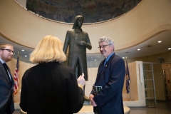 March 11, 2019: Senator Kearney being shown original Pennsylvania Charter during tour of Department of State.