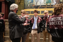 February 9, 2022: Sen. Kearney hosted the Conestoga Boys’ Soccer team at the Capitol today.  In November, the Pioneers finished a perfect 26-0 season with a 1-0 victory over Seneca Valley to win the PIAA Class 4A Championship. It is the program’s fifth state crown, and fourth in the past decade.