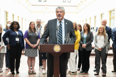 May 25, 2022: Sen. Kearney received the Legislative Champion Award from the State YMCA of Pennsylvania and the Pennsylvania State Alliance of YMCAs.  The award was presented by Mike Ranck, Executive Director of the YMCA of Eastern Delaware County.  Sen. Kearney also posed with co-recipient Sen. Kristin Phillips-Hill of York County and program MC Laura Phillippy, Blue Lieutenant Governor for PA in the YMCA Youth in Government Program.