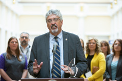 May 25, 2022: Sen. Kearney received the Legislative Champion Award from the State YMCA of Pennsylvania and the Pennsylvania State Alliance of YMCAs.  The award was presented by Mike Ranck, Executive Director of the YMCA of Eastern Delaware County.  Sen. Kearney also posed with co-recipient Sen. Kristin Phillips-Hill of York County and program MC Laura Phillippy, Blue Lieutenant Governor for PA in the YMCA Youth in Government Program.