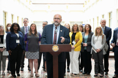 May 25, 2022: Sen. Kearney received the Legislative Champion Award from the State YMCA of Pennsylvania and the Pennsylvania State Alliance of YMCAs.  The award was presented by Mike Ranck, Executive Director of the YMCA of Eastern Delaware County.  Sen. Kearney also posed with co-recipient Sen. Kristin Phillips-Hill of York County and program MC Laura Phillippy, Blue Lieutenant Governor for PA in the YMCA Youth in Government Program.