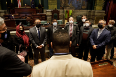 January 25, 2022: January 25, 2022 – Today Senator Tim Kearney and Senator Sharif Street honored the Muslim Aid Initiative (MAI), a non-profit organization created by their constituents in response to the COVID-19 pandemic in March 2020, in a recognition ceremony on the PA Senate Floor.