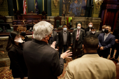 January 25, 2022: January 25, 2022 – Today Senator Tim Kearney and Senator Sharif Street honored the Muslim Aid Initiative (MAI), a non-profit organization created by their constituents in response to the COVID-19 pandemic in March 2020, in a recognition ceremony on the PA Senate Floor.