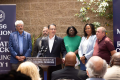 June 24, 2024: Sen. Kearney joined Gov. Josh Shapiro and Revenue Secretary Pat Browne for a news conference at Upper Darby’s Watkins Avenue Senior Center to discuss the expanded Property Tax and Rent Rebate Program which helps low-income seniors and disabled Pennsylvanians.
