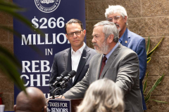 June 24, 2024: Sen. Kearney joined Gov. Josh Shapiro and Revenue Secretary Pat Browne for a news conference at Upper Darby’s Watkins Avenue Senior Center to discuss the expanded Property Tax and Rent Rebate Program which helps low-income seniors and disabled Pennsylvanians.