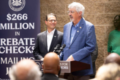 June 24, 2024: Sen. Kearney joined Gov. Josh Shapiro and Revenue Secretary Pat Browne for a news conference at Upper Darby’s Watkins Avenue Senior Center to discuss the expanded Property Tax and Rent Rebate Program which helps low-income seniors and disabled Pennsylvanians.