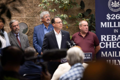 June 24, 2024: Sen. Kearney joined Gov. Josh Shapiro and Revenue Secretary Pat Browne for a news conference at Upper Darby’s Watkins Avenue Senior Center to discuss the expanded Property Tax and Rent Rebate Program which helps low-income seniors and disabled Pennsylvanians.