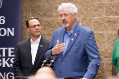 June 24, 2024: Sen. Kearney joined Gov. Josh Shapiro and Revenue Secretary Pat Browne for a news conference at Upper Darby’s Watkins Avenue Senior Center to discuss the expanded Property Tax and Rent Rebate Program which helps low-income seniors and disabled Pennsylvanians.