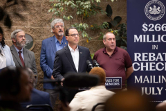June 24, 2024: Sen. Kearney joined Gov. Josh Shapiro and Revenue Secretary Pat Browne for a news conference at Upper Darby’s Watkins Avenue Senior Center to discuss the expanded Property Tax and Rent Rebate Program which helps low-income seniors and disabled Pennsylvanians.