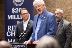June 24, 2024: Sen. Kearney joined Gov. Josh Shapiro and Revenue Secretary Pat Browne for a news conference at Upper Darby’s Watkins Avenue Senior Center to discuss the expanded Property Tax and Rent Rebate Program which helps low-income seniors and disabled Pennsylvanians.