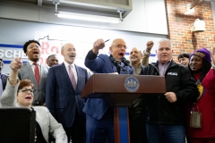 February 8, 2019  – Governor Tom Wolf today held a Raise the Wage rally with legislators and advocacy groups as a reminder that it’s past time to raise Pennsylvania’s minimum wage to $12 an hour. The boost in pay would enable tens of thousands of people to work their way off of public assistance, saving taxpayers hundreds of millions of dollars and growing the economy for everyone.