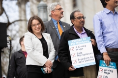 April 9, 2019: Senator Tim Kearney joins SEIU at state Capitol rally for better workers' rights.