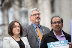 April 9, 2019: Senator Tim Kearney joins SEIU at state Capitol rally for better workers' rights.