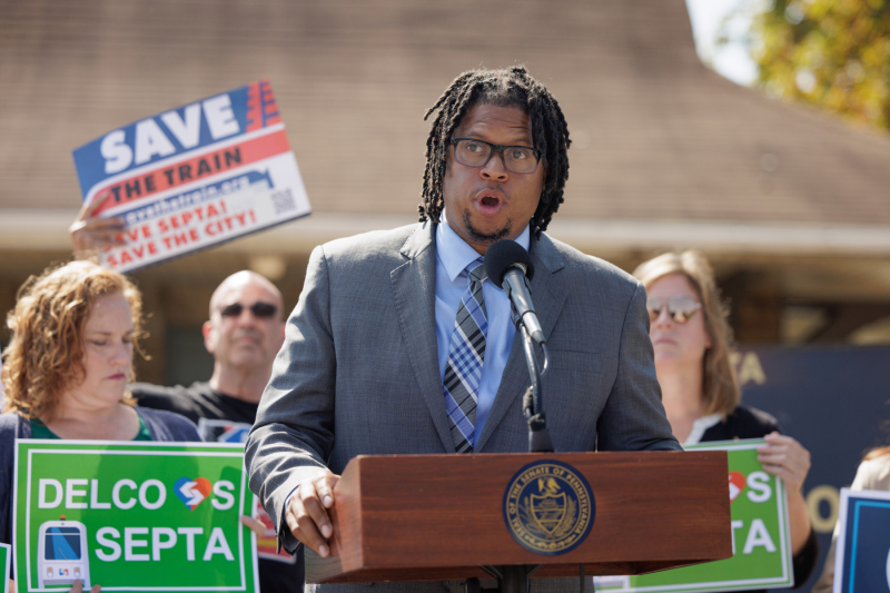 September 5, 2025 – Members of the Delaware County House and Senate legislative delegations, today held a press conference at the Lansdowne Avenue Trolley Station in Drexel Hill, PA to call on Pennsylvania Senate Republicans to return to the table and negotiate a sensible state budget that protects investments in public transit and delivers critical, fair funding to K-12 schools. 