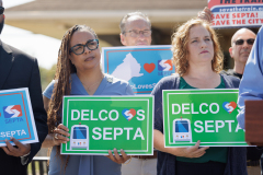 September 5, 2025 – Members of the Delaware County House and Senate legislative delegations, today held a press conference at the Lansdowne Avenue Trolley Station in Drexel Hill, PA to call on Pennsylvania Senate Republicans to return to the table and negotiate a sensible state budget that protects investments in public transit and delivers critical, fair funding to K-12 schools. 