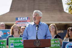 September 5, 2025 – Members of the Delaware County House and Senate legislative delegations, today held a press conference at the Lansdowne Avenue Trolley Station in Drexel Hill, PA to call on Pennsylvania Senate Republicans to return to the table and negotiate a sensible state budget that protects investments in public transit and delivers critical, fair funding to K-12 schools. 
