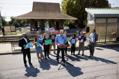 September 5, 2025 – Members of the Delaware County House and Senate legislative delegations, today held a press conference at the Lansdowne Avenue Trolley Station in Drexel Hill, PA to call on Pennsylvania Senate Republicans to return to the table and negotiate a sensible state budget that protects investments in public transit and delivers critical, fair funding to K-12 schools. 