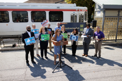 September 5, 2025 – Members of the Delaware County House and Senate legislative delegations, today held a press conference at the Lansdowne Avenue Trolley Station in Drexel Hill, PA to call on Pennsylvania Senate Republicans to return to the table and negotiate a sensible state budget that protects investments in public transit and delivers critical, fair funding to K-12 schools. 