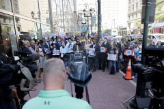 Philadelphia, PA − May 19, 2025 − State lawmakers from Philadelphia and the surrounding counties rallied today outside of SEPTA’s headquarters in Center City as the transit agency began a series of public hearings on its proposed 2025–2026 budget, including the severe service cuts and steep fare hikes it will be forced to implement without crucial state funding.
