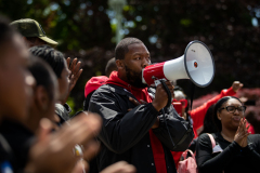 May 8, 2023: Senator Tim Kearney speaks at a Student March for Gun Safety in Harrisburg.