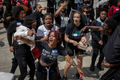 May 8, 2023: Senator Tim Kearney speaks at a Student March for Gun Safety in Harrisburg.