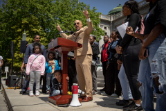 May 8, 2023: Senator Tim Kearney speaks at a Student March for Gun Safety in Harrisburg.