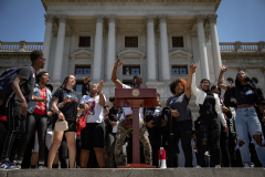 May 8, 2023: Senator Tim Kearney speaks at a Student March for Gun Safety in Harrisburg.