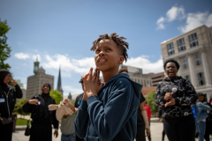 May 8, 2023: Senator Tim Kearney speaks at a Student March for Gun Safety in Harrisburg.