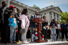 May 8, 2023: Senator Tim Kearney speaks at a Student March for Gun Safety in Harrisburg.