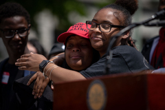 May 8, 2023: Senator Tim Kearney speaks at a Student March for Gun Safety in Harrisburg.