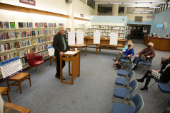 ਮਾਰਚ 7, 2022:  Sen. Tim Kearney hosts a town hall at the Sellers Memorial Library in Upper Darby.