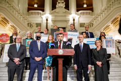 April 4, 2022: April 2022 marks the official 21st anniversary of Sexual Assault Awareness Month.  I proudly stood with Gov. Tom Wolf, Attorney General Josh Shapiro, state Rep. Mark Rozzi, Marci Hamilton, Founder and CEO of CHILD USA, and all abuse survivors to advocate for the Senate to pass House Bill 951.