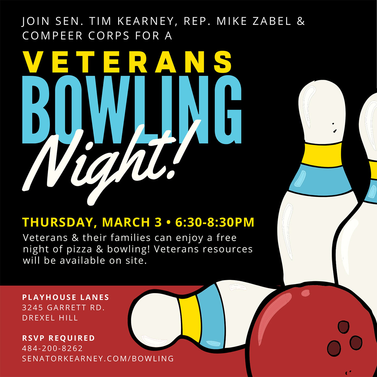 Veteran & Family Bowling Night - March 3, 2022