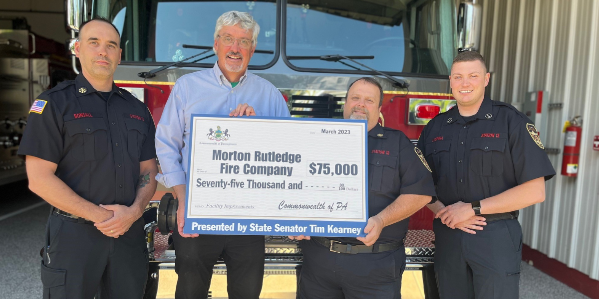 Sen. Kearney Announces 75K Grant for Morton Rutledge Fire Company