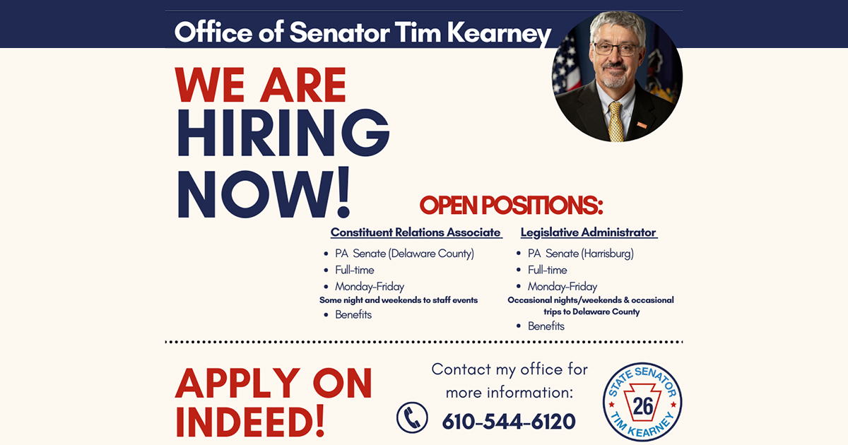 Job Opportunities Senator Tim Kearney