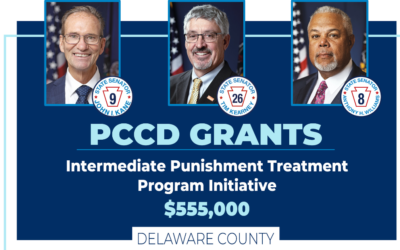 Los senadores del condado de Delaware anuncian una subvención de 555.000 dólares del PCCD para el programa de tratamiento de castigo intermedio del condado
