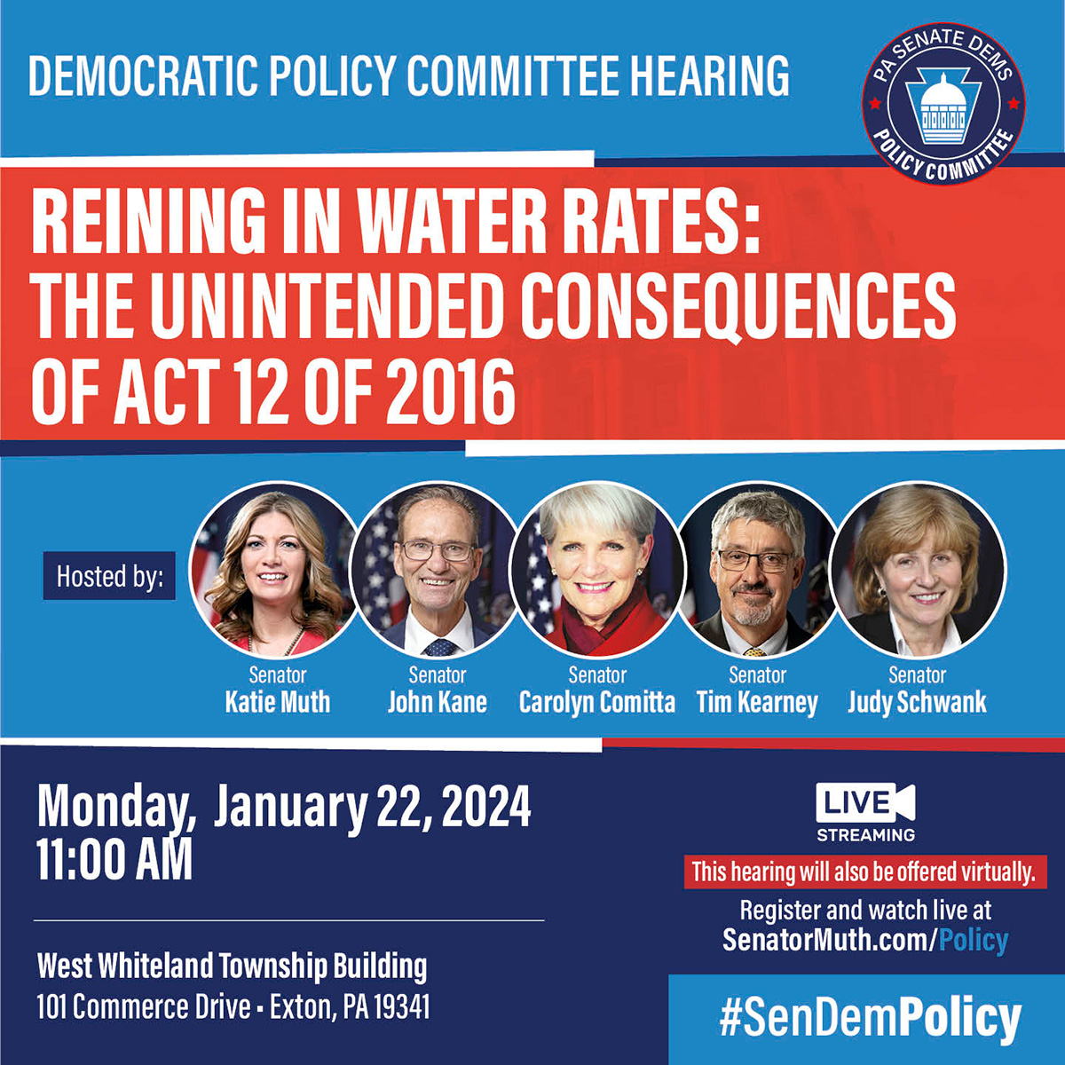 Policy Hearing: Reining in Water Rates: The Unintended Consequences of Act 12 of 2016