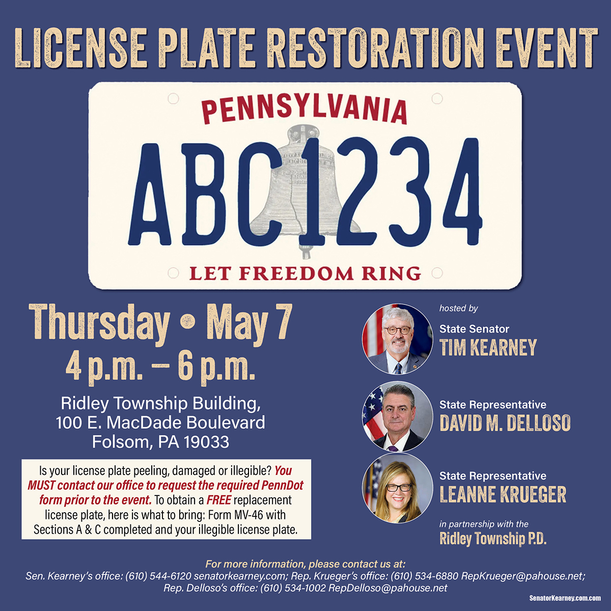 License Plate Replacement Event - May 7, 2026