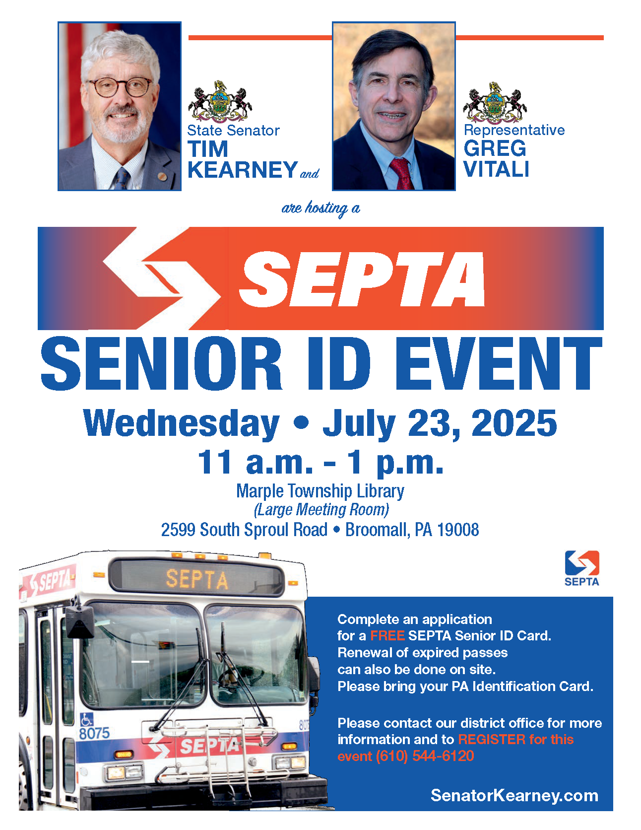SEPTA Senior Key Card Sign-Up Event on July 23